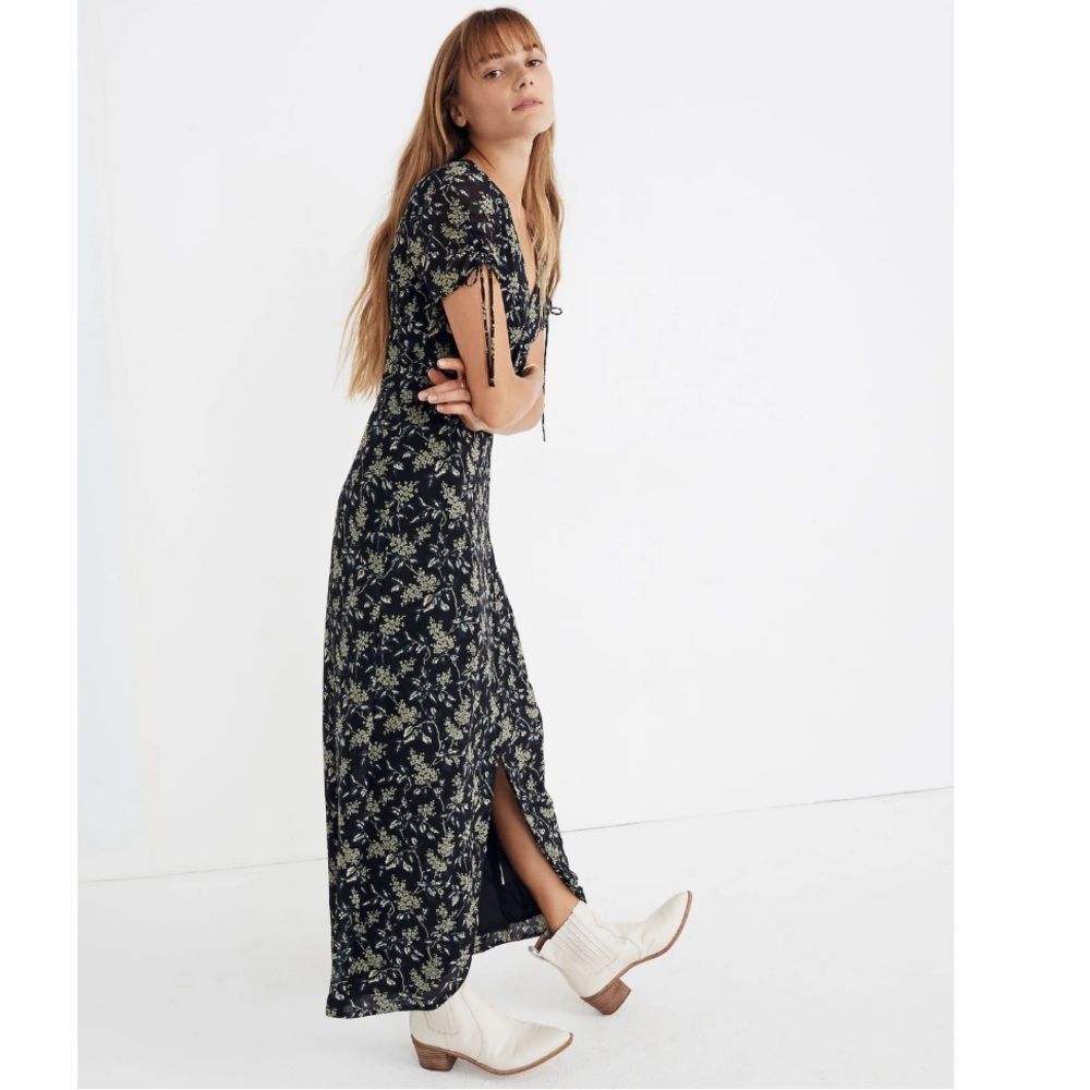 Madewell Tulip-Sleeve Maxi Dress in Antique Flora Size 0